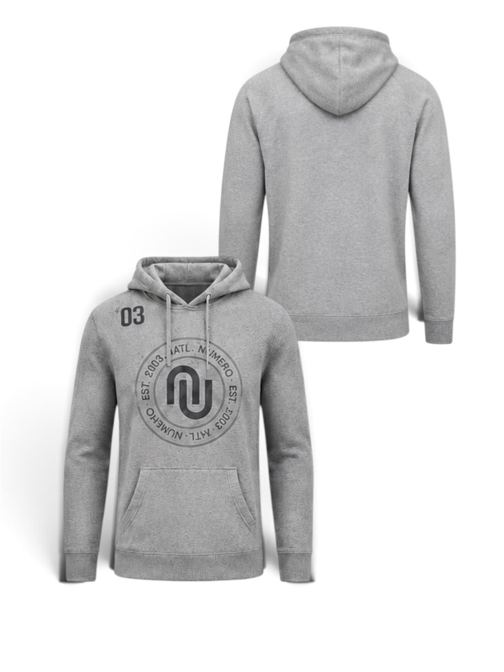 Numero Icon Collection Grey Graphic Hoodie Pullover Sweatshirt Extra Large XL